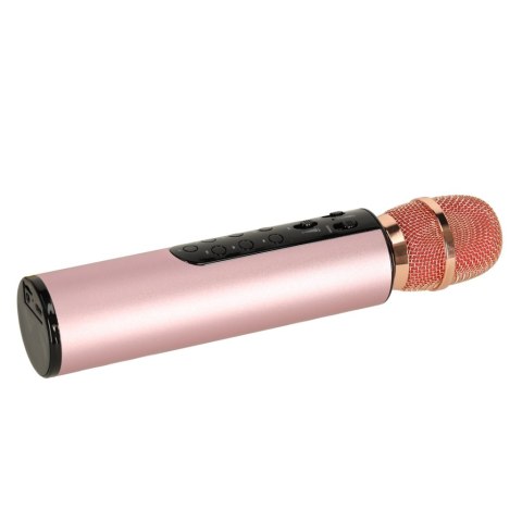 Mikrofon bezprzewodowy karaoke dla dzieci głośnik Bluetooth 2000mAh karta SD USB wysoka jakość różowy