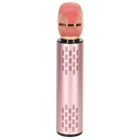 Mikrofon bezprzewodowy karaoke dla dzieci głośnik Bluetooth 2000mAh karta SD USB wysoka jakość różowy