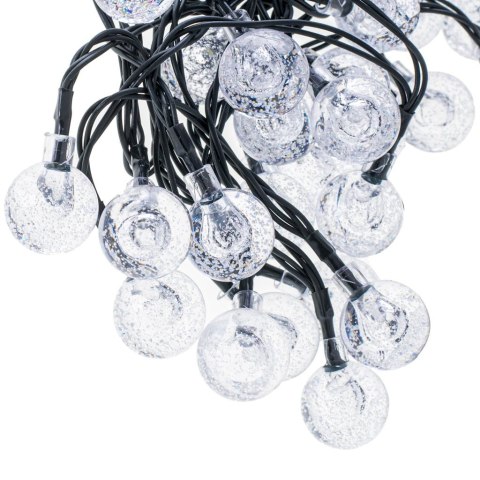 Lampki ogrodowe solarne kulki 7m 50LED zimny biały Lampki ogrodowe solarne kulki 7m 50LED zimny biały