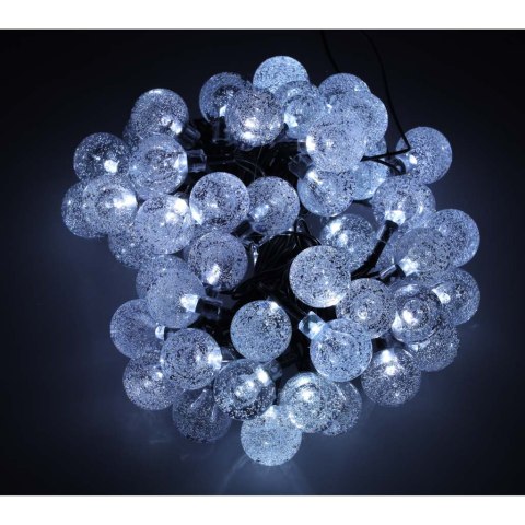 Lampki ogrodowe solarne kulki 7m 50LED zimny biały Lampki ogrodowe solarne kulki 7m 50LED zimny biały