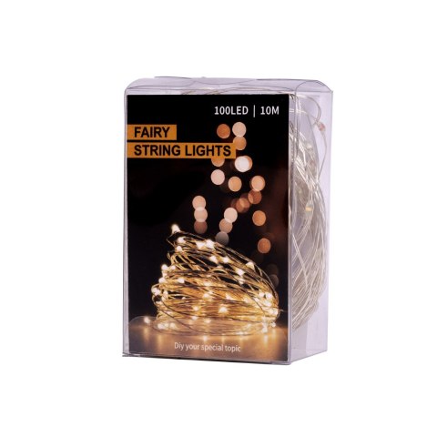 Lampki LED druciki dekoracyjne świąteczne choinkowe 10m 100LED multikolor Lampki LED druciki dekoracyjne świąteczne choinkowe 10m 100LED multikolor