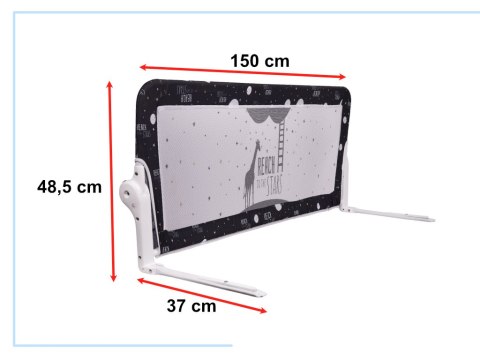 Barierka osłona ochronna do łóżka otwierana150cm czarna Barierka osłona ochronna do łóżka otwierana150cm czarna