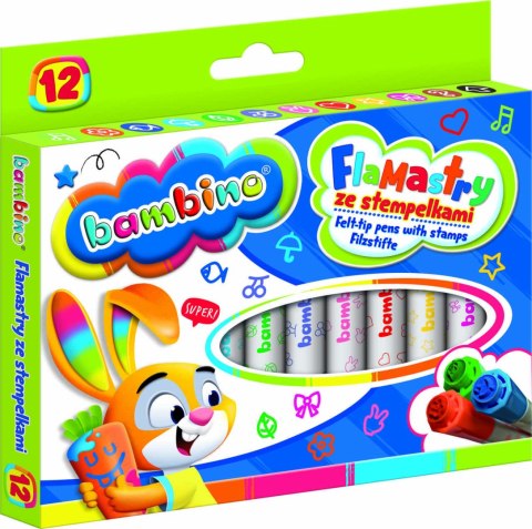 Flamastry mazaki pieczątki stempelki Bambino 12 kolorów Flamastry mazaki pieczątki stempelki Bambino 12 kolorów