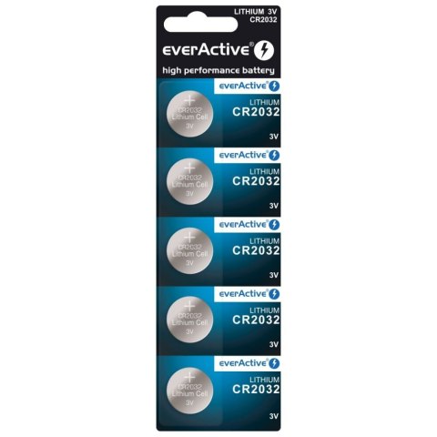 Bateria litowa guzikowa everActive CR2032 blister 5szt Bateria litowa guzikowa everActive CR2032 blister 5szt