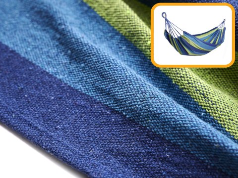 Hamak dwuosobowy 200x150 wzmocniony niebieski+ zestaw montażowy Hamak dwuosobowy 200x150 wzmocniony niebieski+ zestaw montażowy