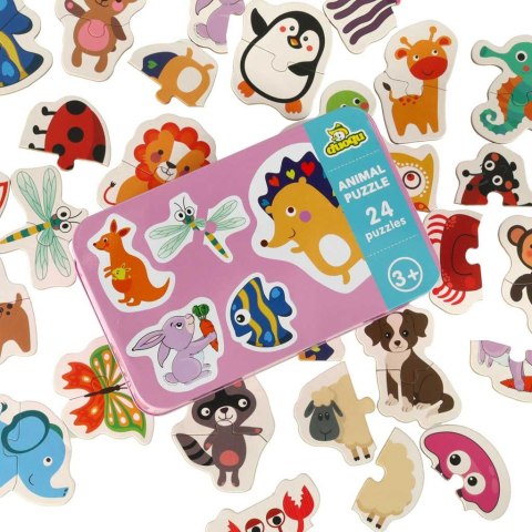 Puzzle w puszce zwierzątka 24 puzzle Puzzle w puszce zwierzątka 24 puzzle