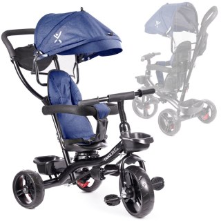 Rowerek trójkołowy Trike Fix Lite rower spacerówka 3w1 obracany 360 wolne koło granatowy