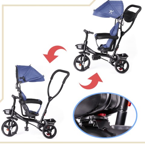 Rowerek trójkołowy Trike Fix Lite rower spacerówka 3w1 obracany 360 wolne koło granatowy Rowerek trójkołowy Trike Fix Lite rower spacerówka 3w1 obracany 360 wolne koło granatowy