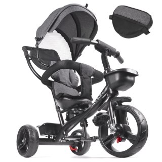 Rowerek trójkołowy Trike Fix Lite rower spacerówka 3w1 obracany 360 wolne koło szary