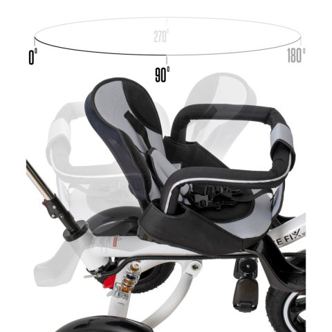 Rowerek trójkołowy Trike Fix V3 rower spacerówka 3w1 obracany 360 wolne koło czarny