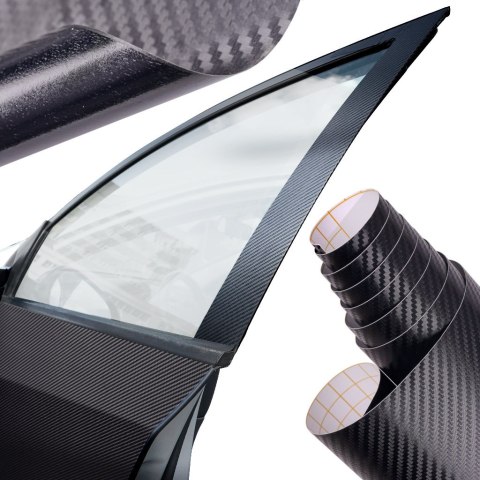 Folia rolka carbon 3D czarna 1,52x30m Folia rolka carbon 3D czarna 1,52x30m