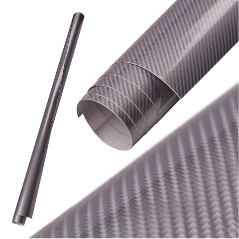 Folia rolka carbon 5D srebrna 1,52x18m Folia rolka carbon 5D srebrna 1,52x18m