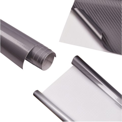 Folia rolka carbon 5D srebrna 1,52x18m Folia rolka carbon 5D srebrna 1,52x18m