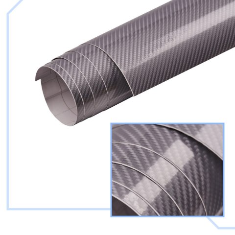 Folia rolka carbon 5D srebrna 1,52x18m Folia rolka carbon 5D srebrna 1,52x18m