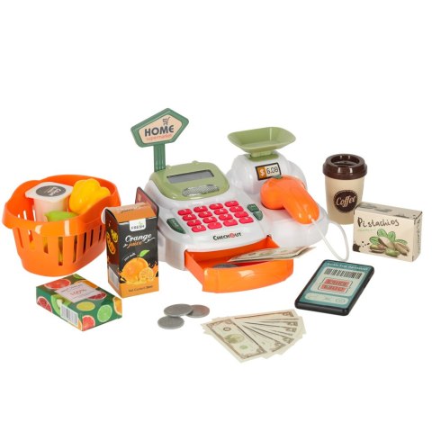Kasa fiskalna dla dzieci supermarket sklep skaner kalkulator koszyk z akcesoriami 36 el. Kasa fiskalna dla dzieci supermarket sklep skaner kalkulator koszyk z akcesoriami 36 el.