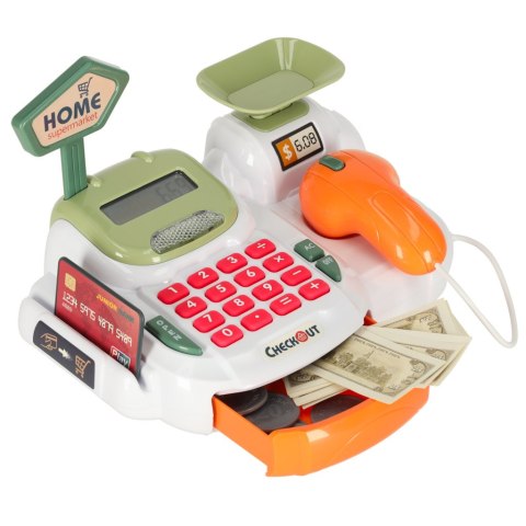 Kasa fiskalna dla dzieci supermarket sklep skaner kalkulator koszyk z akcesoriami 36 el. Kasa fiskalna dla dzieci supermarket sklep skaner kalkulator koszyk z akcesoriami 36 el.