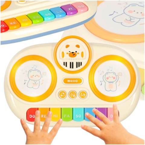 Pianinko organki interaktywne dla dzieci edukacyjne beżowe Pianinko organki interaktywne dla dzieci edukacyjne beżowe