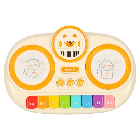 Pianinko organki interaktywne dla dzieci edukacyjne beżowe Pianinko organki interaktywne dla dzieci edukacyjne beżowe