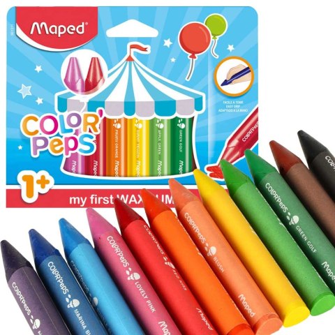 Kredki świecowe dla małych dzieci 1+ Maped 12 kolorów Kredki świecowe dla małych dzieci 1+ Maped 12 kolorów