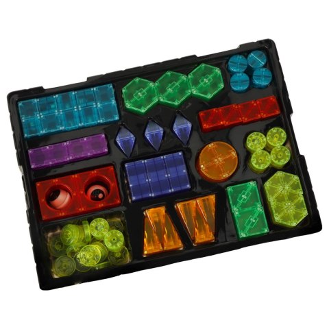 Klocki magnetyczne konstrukcyjne świecące elementy figury 3D 134 el.
