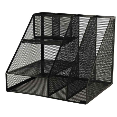 Organizer przybornik na biurko biurkowy duży A4 metalowy 7 komór Organizer przybornik na biurko biurkowy duży A4 metalowy 7 komór