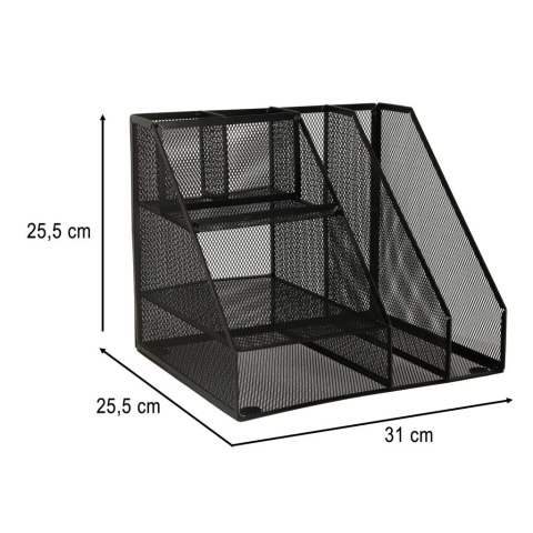Organizer przybornik na biurko biurkowy duży A4 metalowy 7 komór Organizer przybornik na biurko biurkowy duży A4 metalowy 7 komór