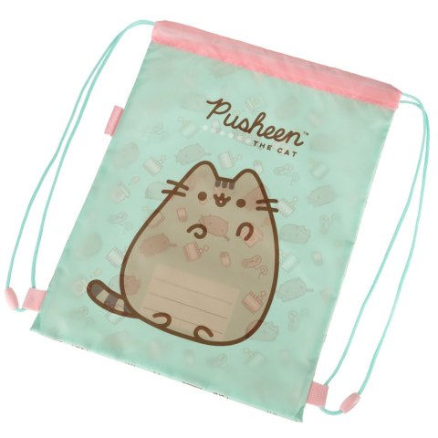 Plecak worek na buty wf Pusheen miętowy Plecak worek na buty wf Pusheen miętowy