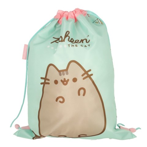 Plecak worek na buty wf Pusheen miętowy Plecak worek na buty wf Pusheen miętowy