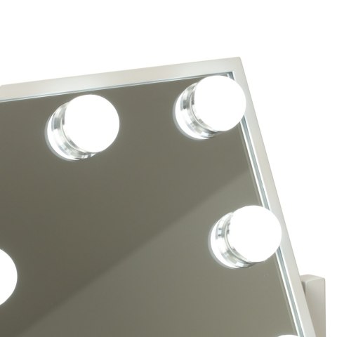 Lusterko do makijażu kosmetyczne podświetlane 12 LED Hollywood z 12 żarówkami USB 30 x 40 cm