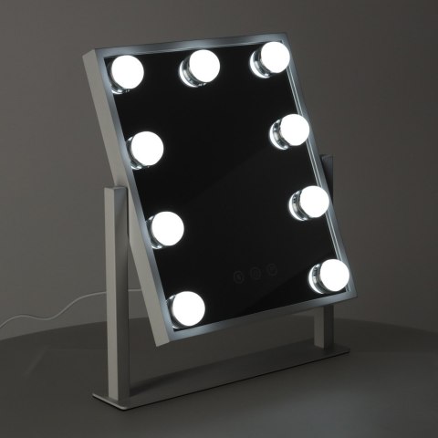Lusterko do makijażu kosmetyczne podświetlane 9 LED Hollywood z 9 żarówkami USB 25 x 30 cm