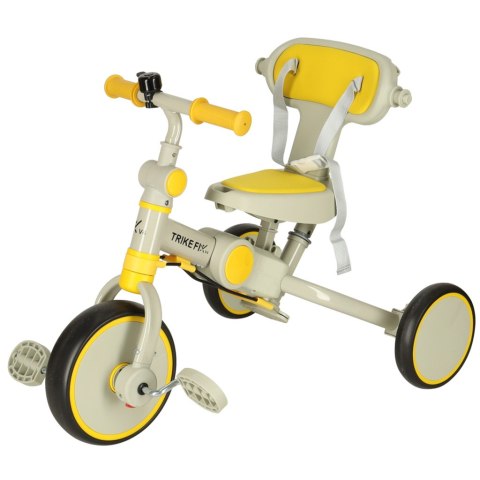 Rowerek trójkołowy TRIKE FIX V4 rower spacerówka rowerek biegowy 6w1 szary żółty