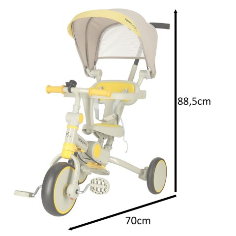 Rowerek trójkołowy TRIKE FIX V4 rower spacerówka rowerek biegowy 6w1 szary żółty