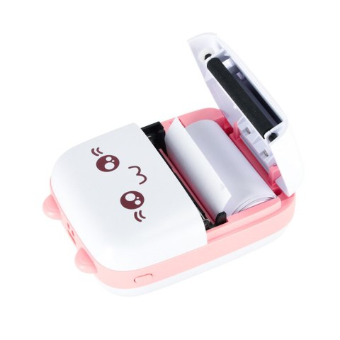 Drukotek drukarka mini termiczna do zdjęć notatek etykiet + kabel USB kotek kot różowy