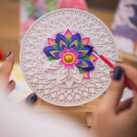 Kolorowanka gipsowa obraz do malowania 3D CANDELLANA mandala zestaw farby i pędzle Kolorowanka gipsowa obraz do malowania 3D CANDELLANA mandala zestaw farby i pędzle