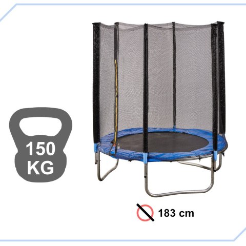 Trampolina ogrodowa dla dzieci siatka 183cm 6ft 150kg Trampolina ogrodowa dla dzieci siatka 183cm 6ft 150kg