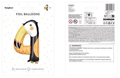 Balon foliowy urodzinowy cyfra "4" - Tukan 47x80 cm Balon foliowy urodzinowy cyfra "4" - Tukan 47x80 cm