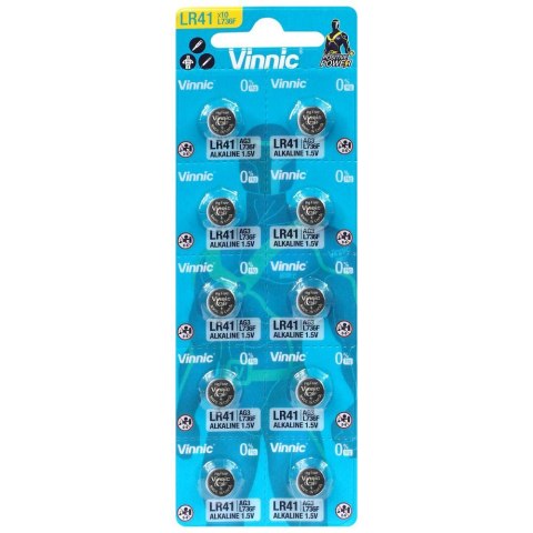Bateria alkaiczna guzikowa Vinnic LR41 LR736 blister 10szt Bateria alkaiczna guzikowa Vinnic LR41 LR736 blister 10szt