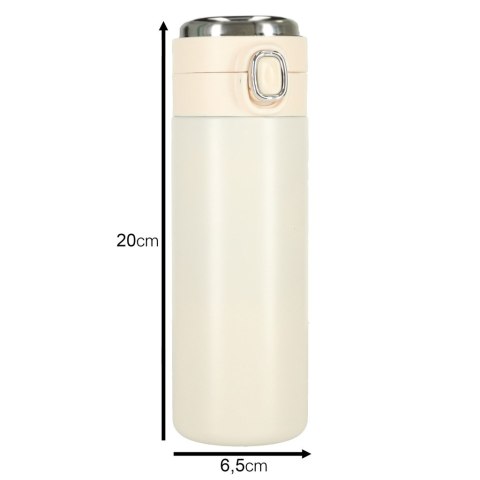 Kubek bidon termiczny z ustnikiem termos LED 420ml beżowy Kubek bidon termiczny z ustnikiem termos LED 420ml beżowy