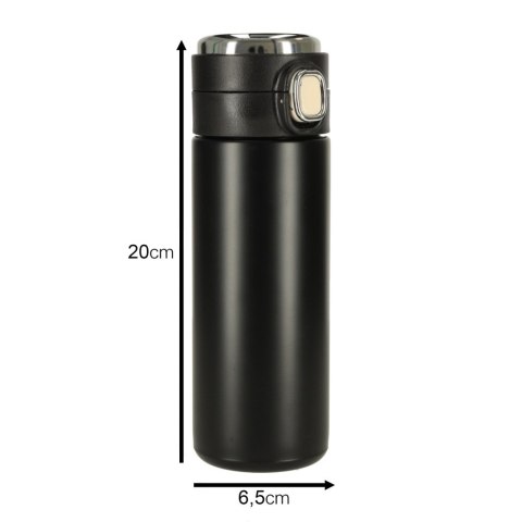 Kubek bidon termiczny z ustnikiem termos LED 420ml czarny Kubek bidon termiczny z ustnikiem termos LED 420ml czarny