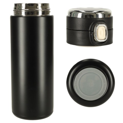Kubek bidon termiczny z ustnikiem termos LED 420ml czarny Kubek bidon termiczny z ustnikiem termos LED 420ml czarny