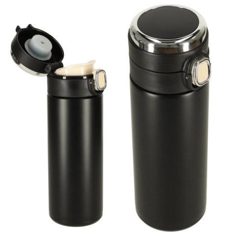Kubek bidon termiczny z ustnikiem termos LED 420ml czarny Kubek bidon termiczny z ustnikiem termos LED 420ml czarny