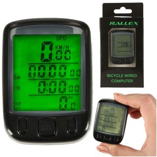 Licznik rowerowy RALLEX wodoodporny przewodowy prędkościomierz podświetlany 25w1 LCD
