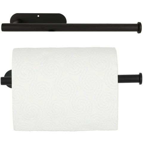 Uchwyt wieszak na papier ręcznik papierowy kuchenny taśma dwustronna mat loft czarny Uchwyt wieszak na papier ręcznik papierowy kuchenny taśma dwustronna mat loft czarny