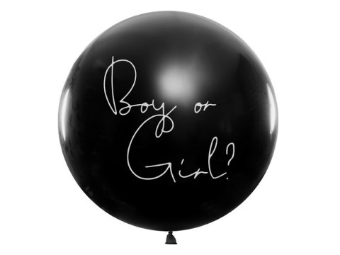 Balon Gender Reveal Chłopiec czy dziewczynka niebieskie konfetti 100cm Balon Gender Reveal Chłopiec czy dziewczynka niebieskie konfetti 100cm