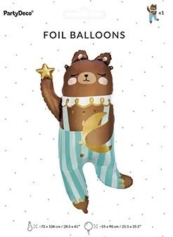 Balon foliowy Miś 55cm x 90cm Balon foliowy Miś 55cm x 90cm
