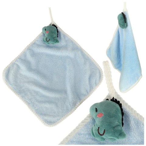 Ręcznik ręczniczek do rąk dla dzieci do przedszkola 30x30cm niebieski dinozaur Ręcznik ręczniczek do rąk dla dzieci do przedszkola 30x30cm niebieski dinozaur