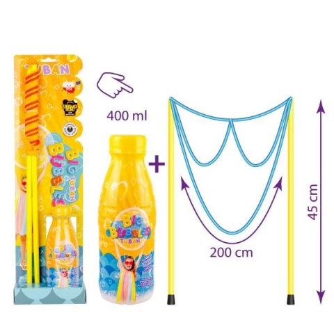 TUBAN Sznurek do baniek mydlanych okulary bańki mydlane + płyn 400ml TUBAN Sznurek do baniek mydlanych okulary bańki mydlane + płyn 400ml