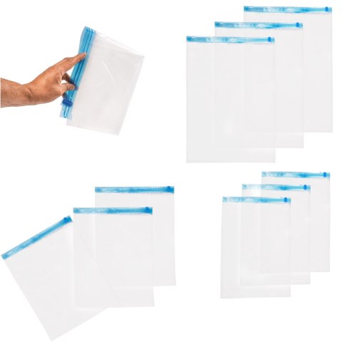 Worki próżniowe rolowane na ubrania 9 sztuk 3 rozmiary 35x50cm, 40x50cm, 50x70cm Worki próżniowe rolowane na ubrania 9 sztuk 3 rozmiary 35x50cm, 40x50cm, 50x70cm