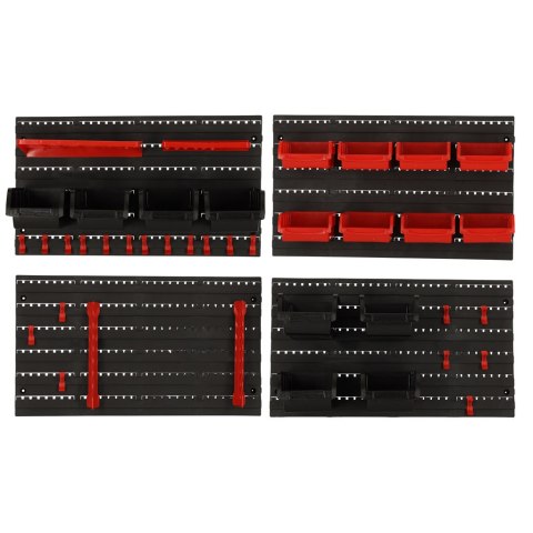 Organizer ścienny warsztatowy garażowy ścianka narzędziowa półki uchwyty haczyki wieszaki pojemniki 48x21x1 cm KAFUWELL